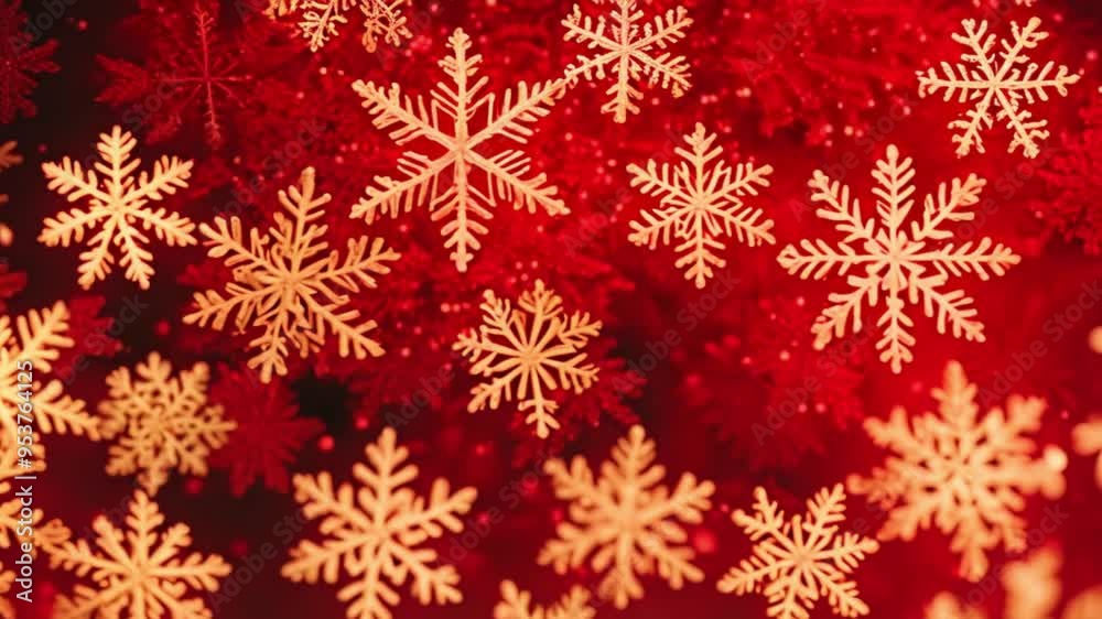 White Snowflakes on a Red Background White Snowflakes on a Red Background