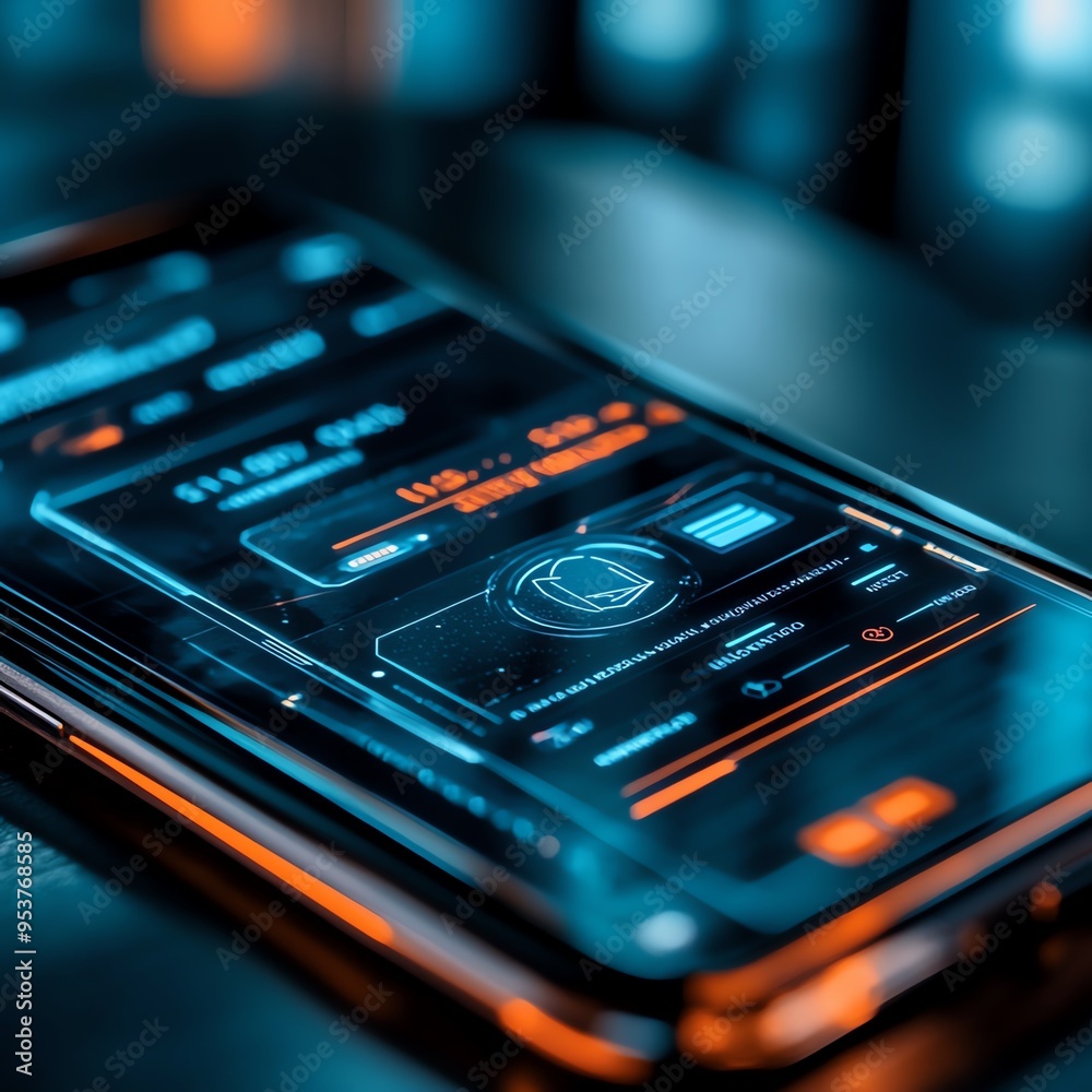 1. Close-up of a smartphone screen showing a digital wallet interface with a futuristic design, Digital wallet smartphone, Futuristic finance 1. Close-up of a smartphone screen showing a digital wallet interface with a futuristic design, Digital wallet smartphone, Futuristic finance