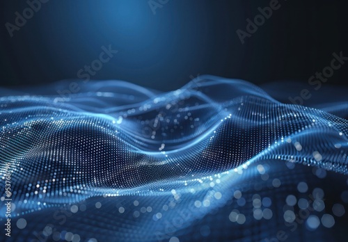 Abstract Blue Wave Pattern