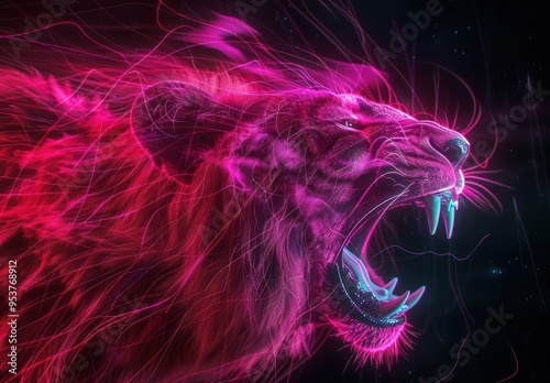 Neon Lion Roar