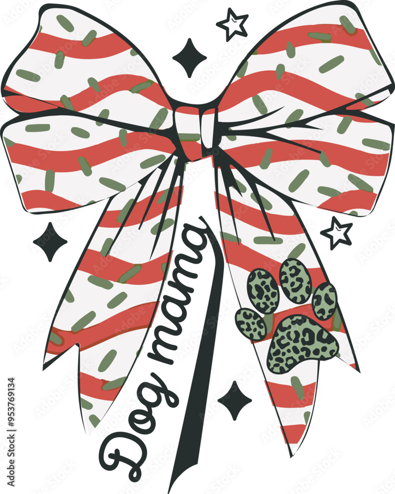 Dog Mama Little Debbie Christmas Tree Cake Pattern Coquette Bow Christmas T shirt Design Dog Mama Little Debbie Christmas Tree Cake Pattern Coquette Bow Christmas T shirt Design