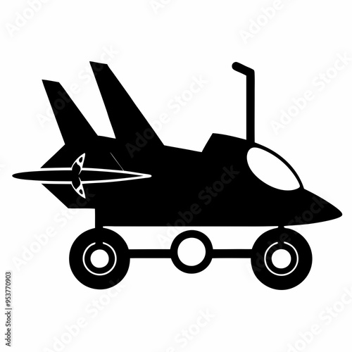 Jet handcar Black silhouette photo