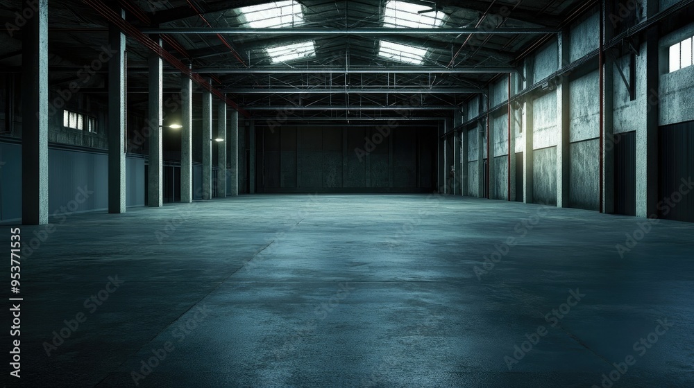Evoking an Ambiance of Empty Warehouse with Dramatic Lighting Evoking an Ambiance of Empty Warehouse with Dramatic Lighting