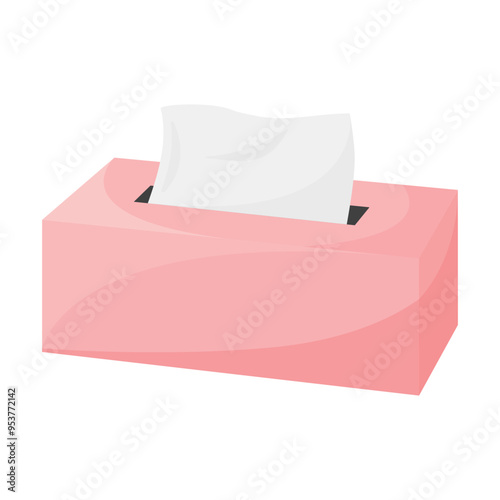 Facial tissues vector illustration on white background. Restroom tissue paper. Toilet paper.