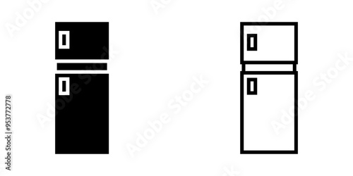 Fridge icon on white background