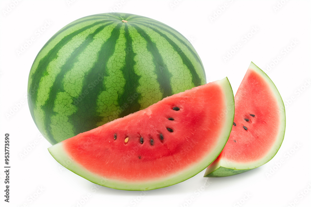 ripe delicious watermelon on a white background ripe delicious watermelon on a white background