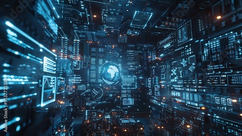 hi-tech technological background, concept of modern technology 