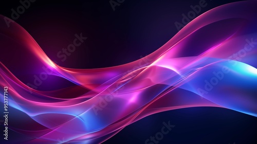 Wallpaper Mural Mysterious Dark Purple Background with Colorful Flowing Light Lines and Gradient Waves, Futuristic Technology Design for Graphic Backgrounds and Wallpaper Torontodigital.ca
