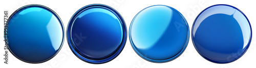 Four Shiny Blue Circles with a Slight Gradient