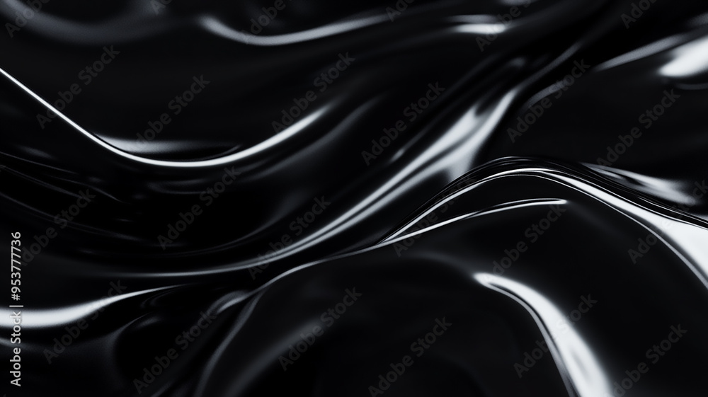Fototapeta premium Authentic polyethylene texture on black background Torn packaging 