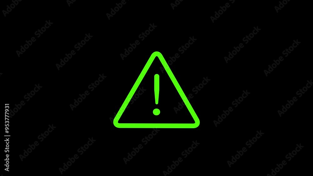 warning attention green color animation icon signal alert risk safety danger road warning sign sign symbol animated on background. warning attention green color animation icon signal alert risk safety danger road warning sign sign symbol animated on background.