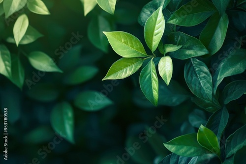 Nature of green leaf in garden at summer. Natural green leaves plants using as spring background cover page greenery environment ecology lime green wallpaper with ai