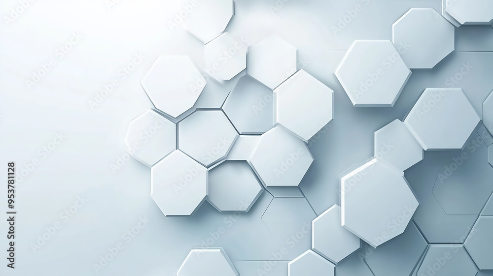 White background with hexagon pattern