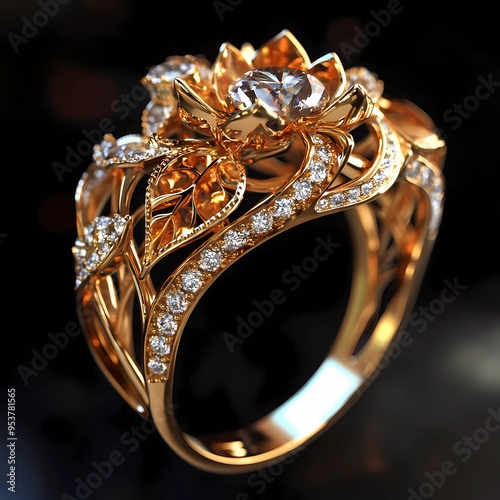 Luxury gold ring photo