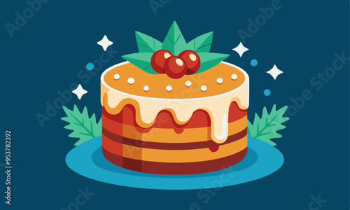 Download Festive Christmas Cake Vector Graphics - Logo Icon, Clipart, And Graphic Element Svg File For Design.