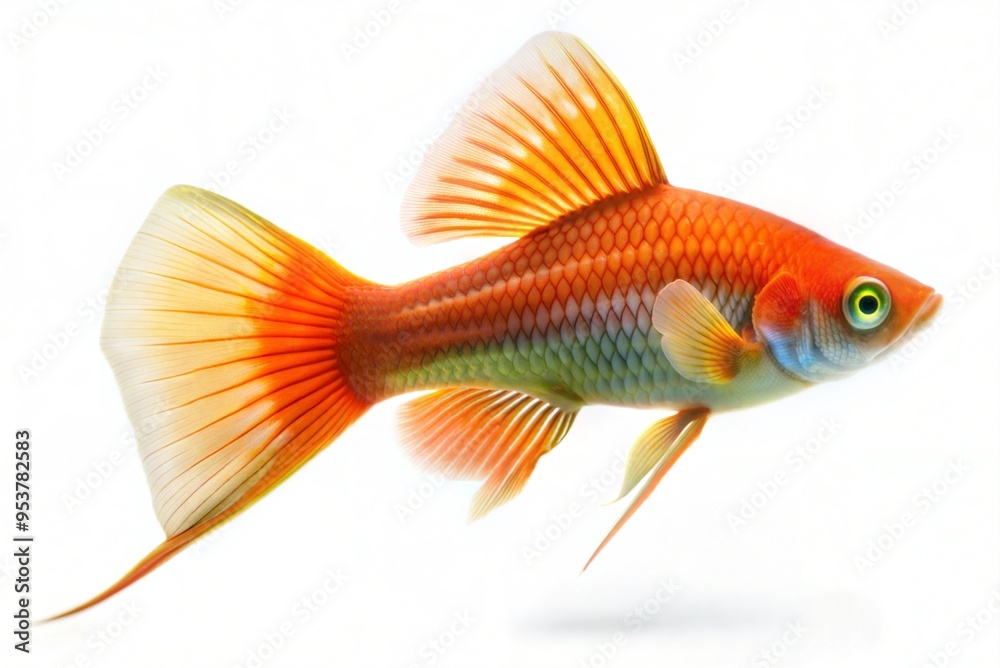 Fototapeta premium Viviparous aquarium tropical fish red swordtail.