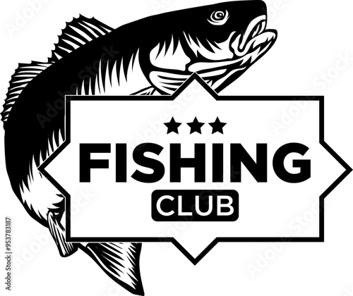 Fishing Club Logo Of Red Drum