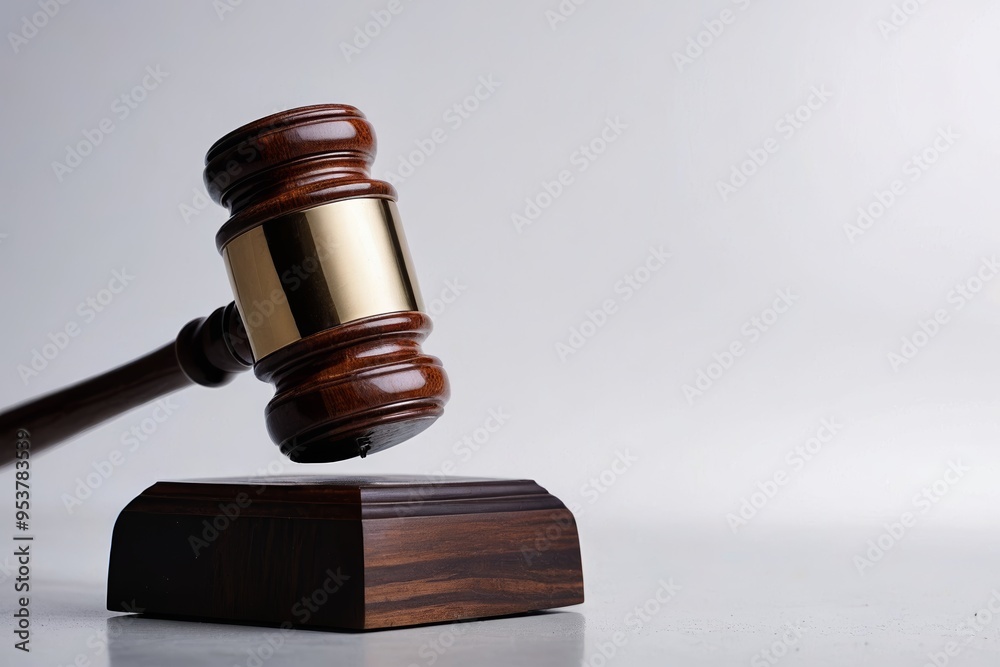 arafed wooden gavel on a wooden block with a metal ring arafed wooden gavel on a wooden block with a metal ring