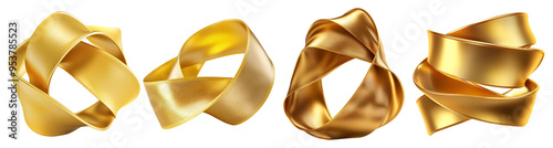 Abstract Golden Ribbons in Various Knots