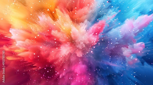 Abstract Colorful Explosion with Stars