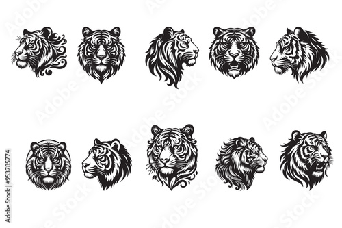 tiger head vector illustration 