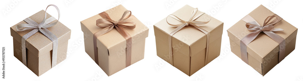 Four Gift Boxes with Different Ribbons Four Gift Boxes with Different Ribbons