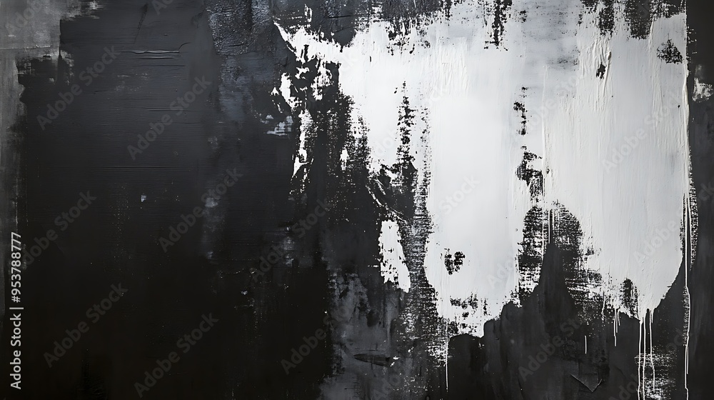 Fototapeta premium Abstract Black and White Paint Splatter Texture