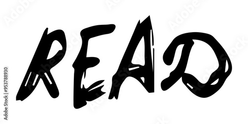 hand drawn word read. Sketched letters