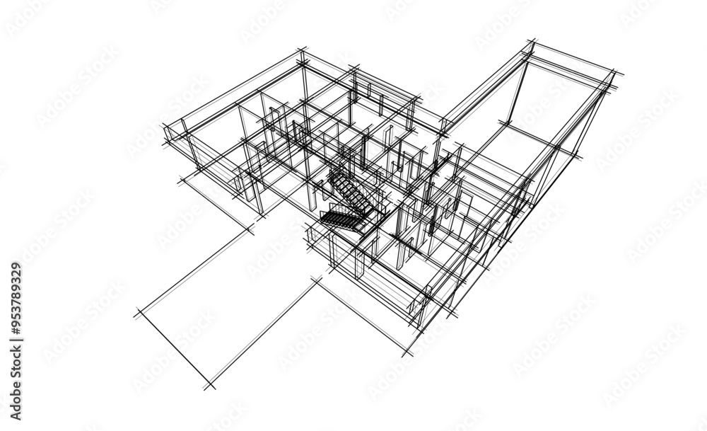 architectural sketch of a house architectural sketch of a house