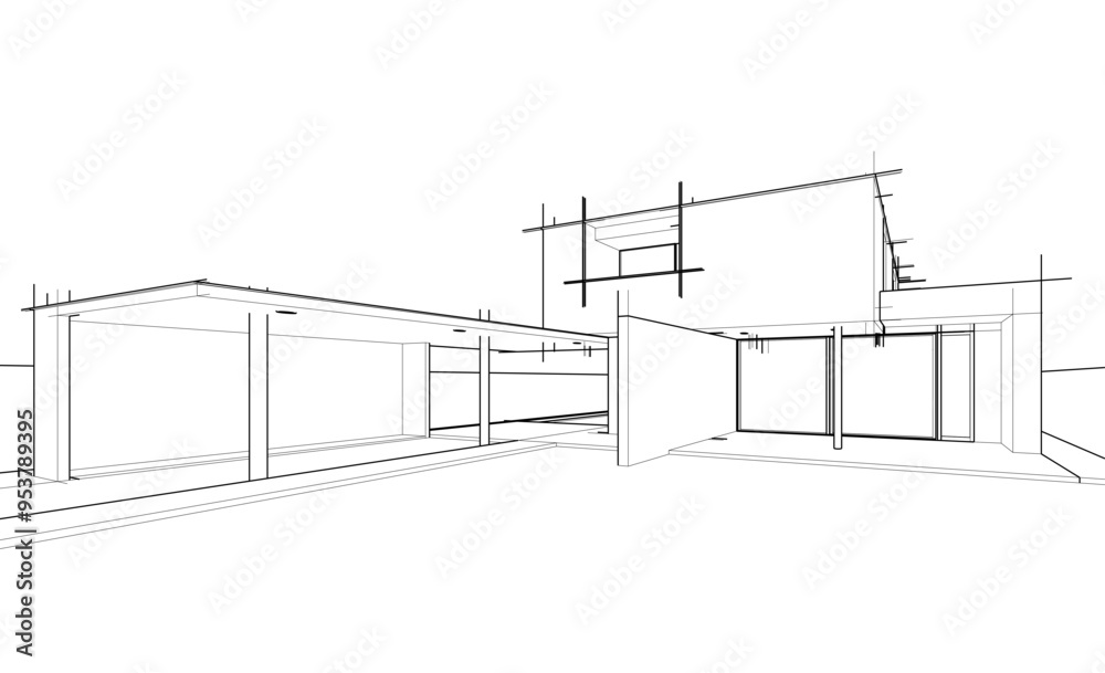 architectural sketch of a house architectural sketch of a house