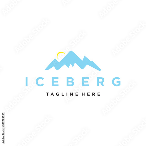 Iceberg adventure logo design. Minimalist mountain ice peak logo