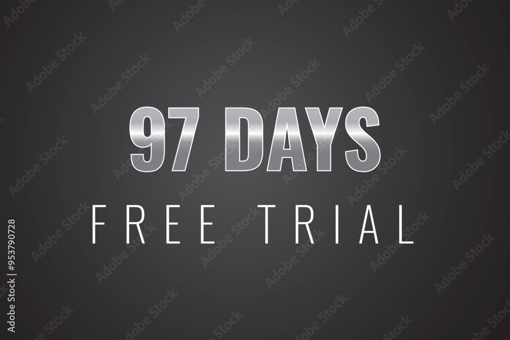 Obraz premium 97 day free trial banner design. 97 days free banner background 