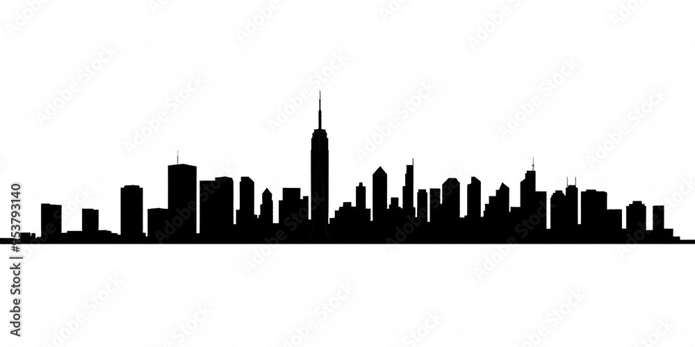 Obraz premium silhouette of building facade, black and white silhouette line drawing illustration of old houses scheme in white background 