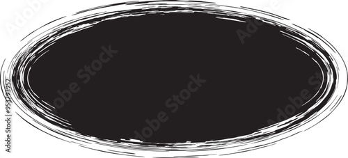 grunge fine border oval distressed template background dirty gritty vector mask frame isolated black design resource