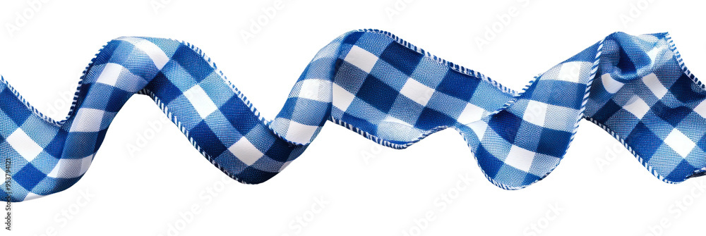 Blue checkered ribbon isolated on transparent background Blue checkered ribbon isolated on transparent background