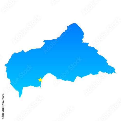 Map of Central African Republic with its capital Bangui in professional blue style