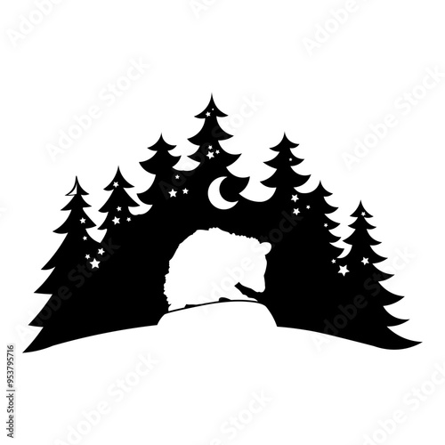 Forest Silhouette Opossum