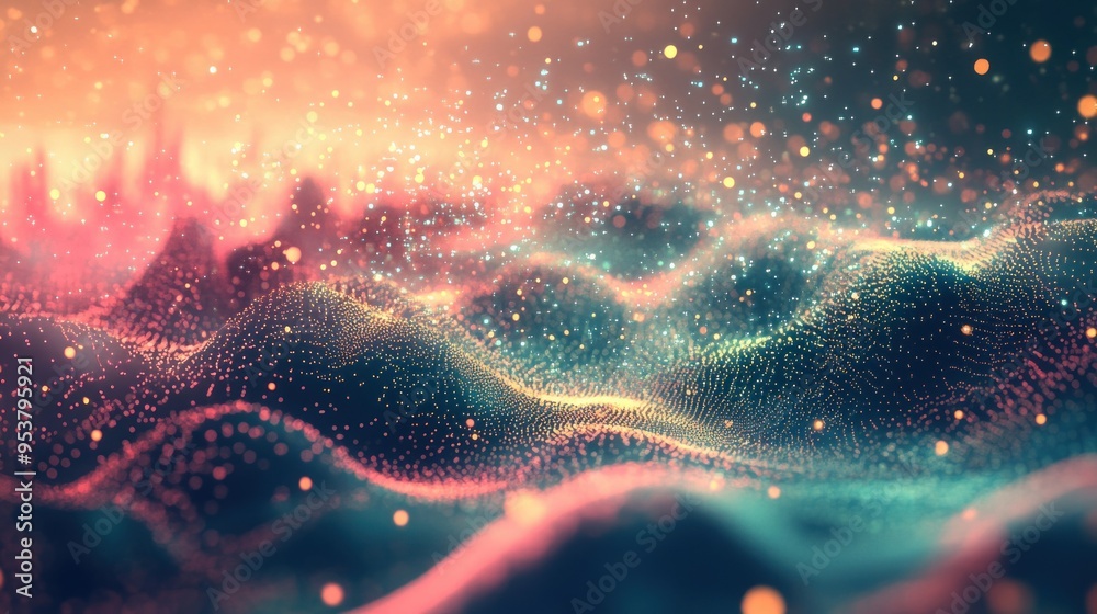 Abstract Background with Wavy Pattern and Sparkles Abstract Background with Wavy Pattern and Sparkles