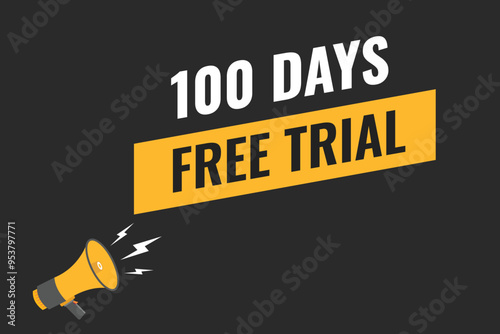 100 day free trial banner design. 100 days free banner background
