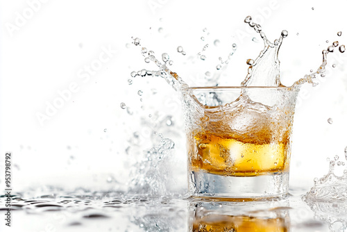 A glass of tequila shot with splash