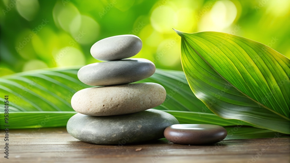 round smooth stones stacked according to Feng Shui - a relaxing atmosphere, tranquility, peace and quiet. background for yoga, presentation, spa treatments, relaxation. round smooth stones stacked according to Feng Shui - a relaxing atmosphere, tranquility, peace and quiet. background for yoga, presentation, spa treatments, relaxation.