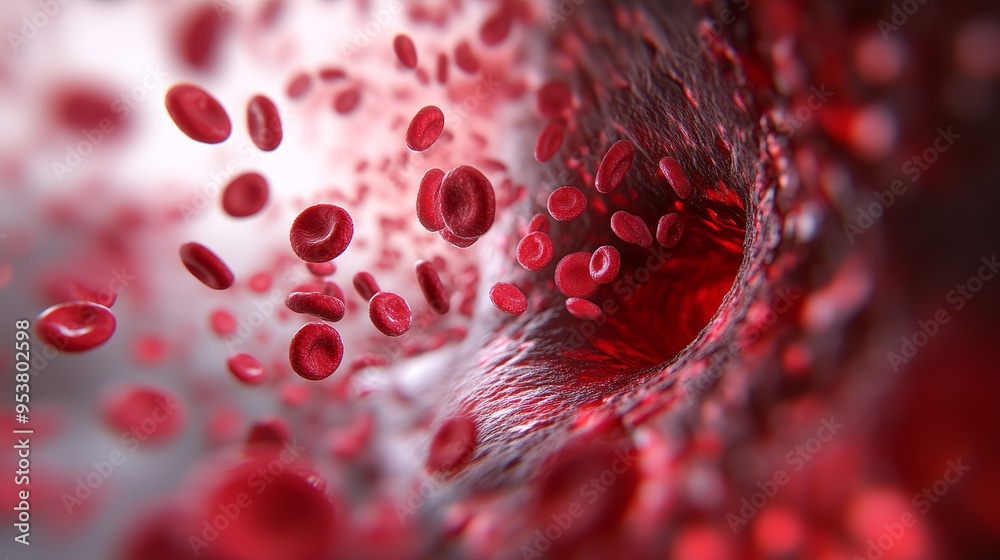 A red blood cell is shown in motion A red blood cell is shown in motion