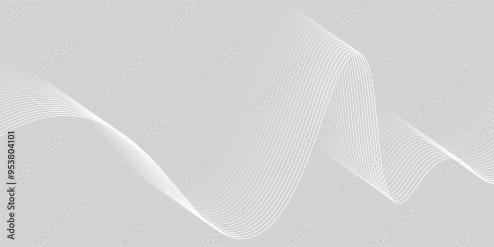 Wavy business curve lines on transparent background. Abstract ocean wave line background. Wave swirl, frequency sound wave, twisted curve lines with blend effect.