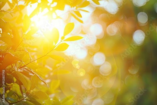 A peaceful day concept Abstract sunshine sky with blurred beautiful yellow nature background