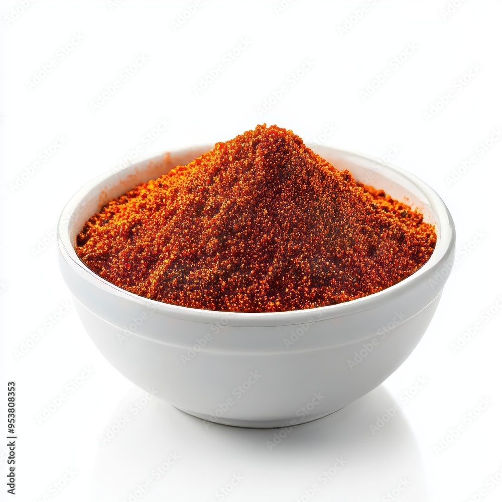 Chilli Powder in White Bowl Isolated on White Background for Spice or Food Photography Generative AI Chilli Powder in White Bowl Isolated on White Background for Spice or Food Photography Generative AI