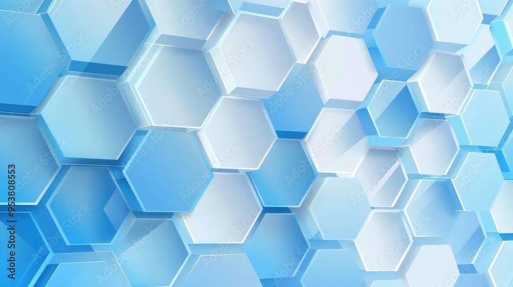 A visually appealing pattern of interlocking hexagons in shades of blue, creating a modern and abstract design. A visually appealing pattern of interlocking hexagons in shades of blue, creating a modern and abstract design.
