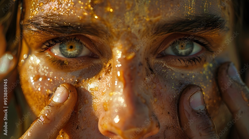 A close-up of Jesus’ hand gently placed over the eyes of a blind person, with a soft, divine light beginning to emanate from their eyes, highlighting the moment of restored vision, A close-up of Jesus’ hand gently placed over the eyes of a blind person, with a soft, divine light beginning to emanate from their eyes, highlighting the moment of restored vision,