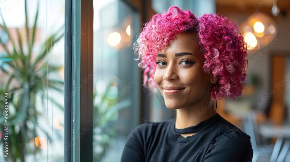 Unscripted photo of a content mixed-race businesswoman. Generative Ai Unscripted photo of a content mixed-race businesswoman. Generative Ai