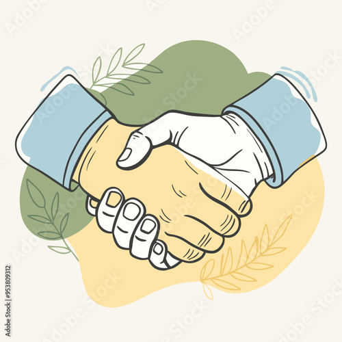 Handshake: Two Hands Shaking as a Symbol of Business Agreement or Partnership