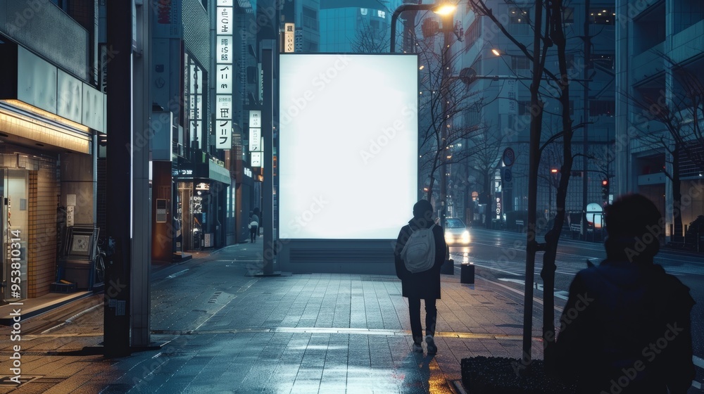 billboard or blank poster, blank white mast banner mockup, front view, outdoor, billboard clear poster for advertising display outside sign template, for Display or montage of product generate by AI